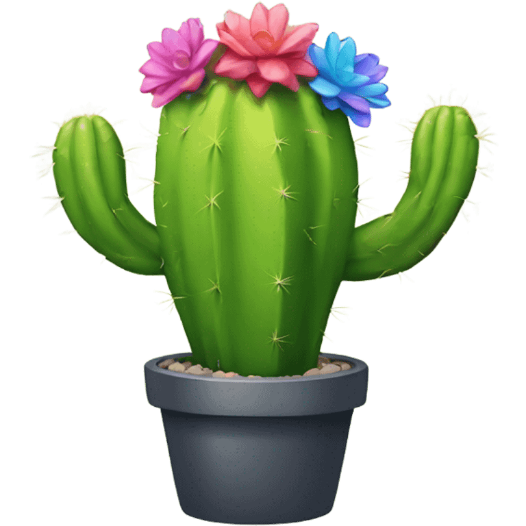 Rainbow cactus emoji