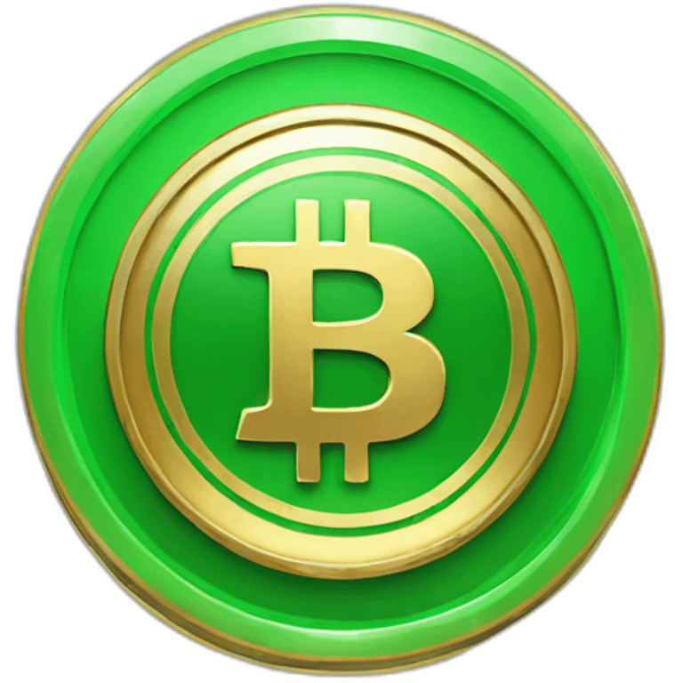 bitcoin coin with a green border emoji