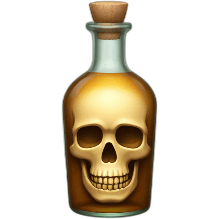 Mezcal bottle with a skull emoji