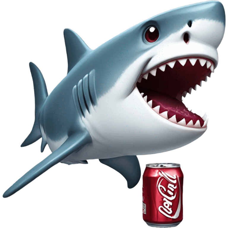 shark holding a dr pepper  emoji