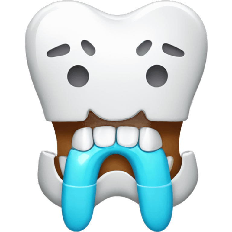 Emoji with dental orthodontics bracket emoji