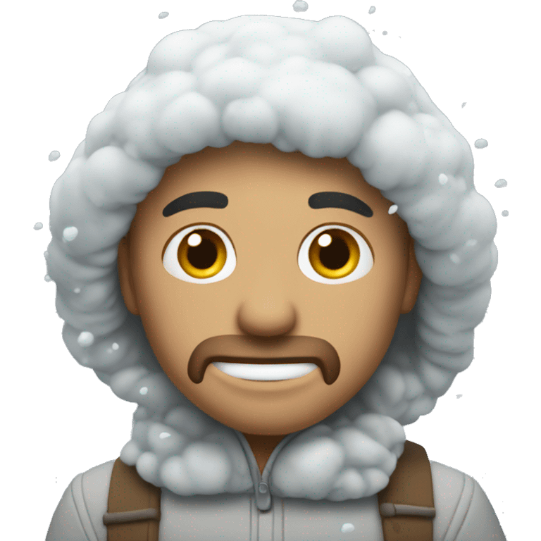 Snow falling on cotatge emoji