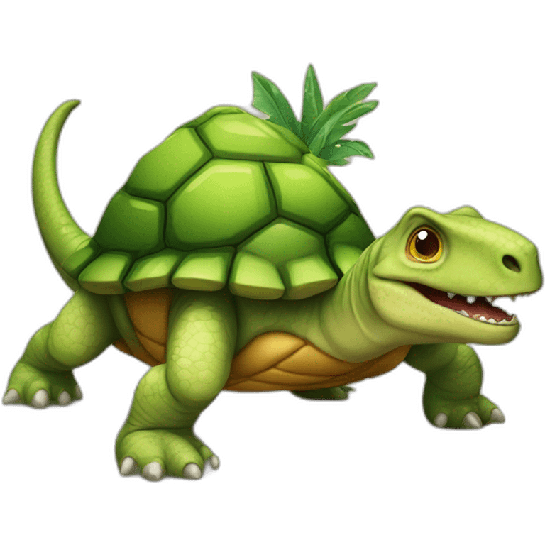 Dinosaures sur une tortue emoji