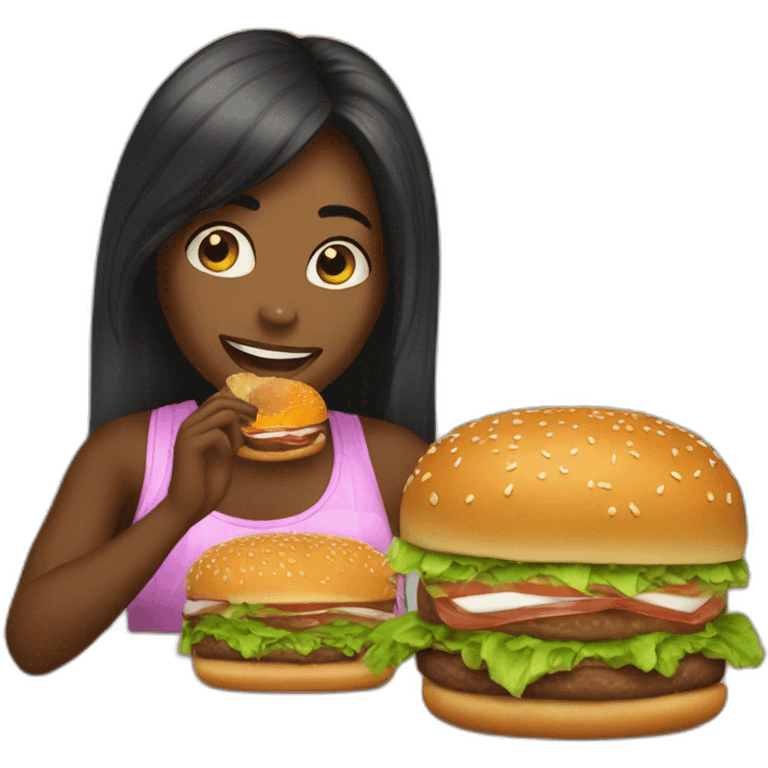 Naomie qui mange un burger  emoji