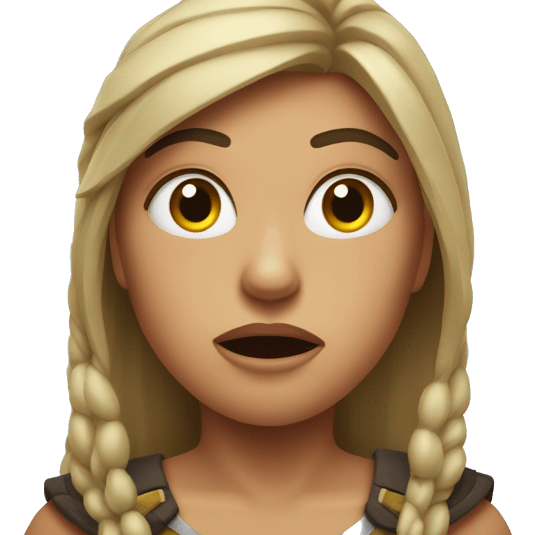 warrior shocked face woman emoji