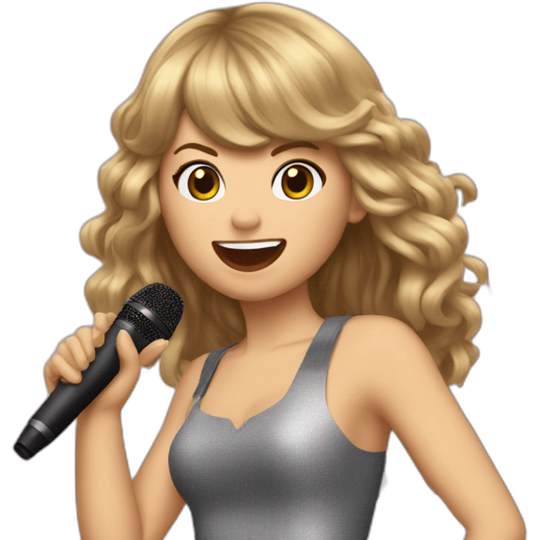 Taylor Swift sing with micro emoji