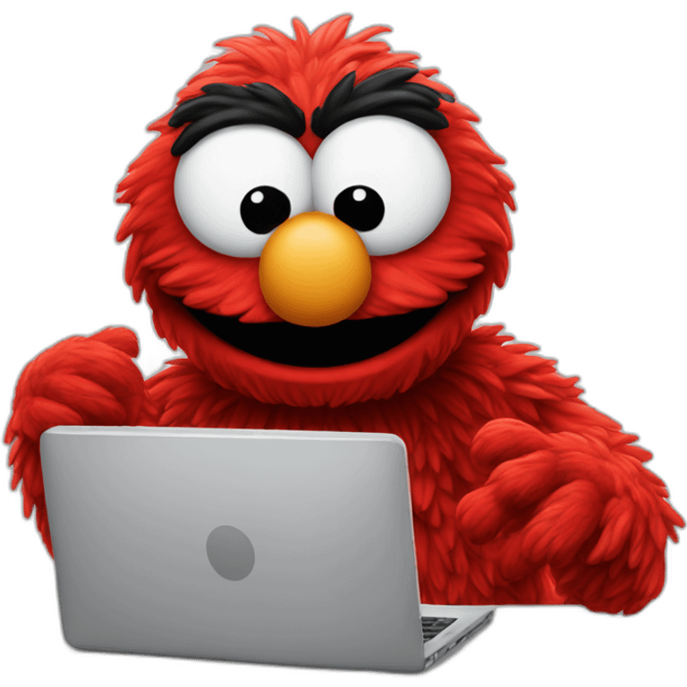 elmo coding on a pc emoji