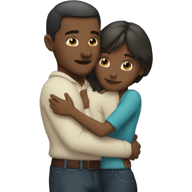 Man and woman hugging emoji