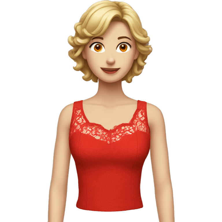 Red top with lace emoji