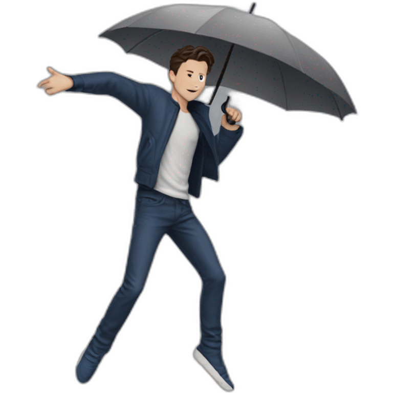 tom holland dancing with an umbrella emoji