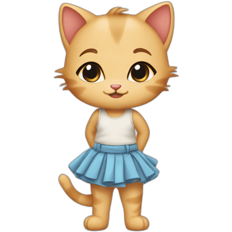 little kitten in the skirt emoji