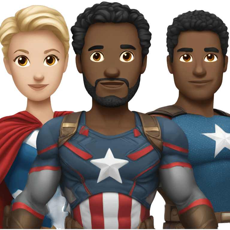 three superheroes avengers emoji