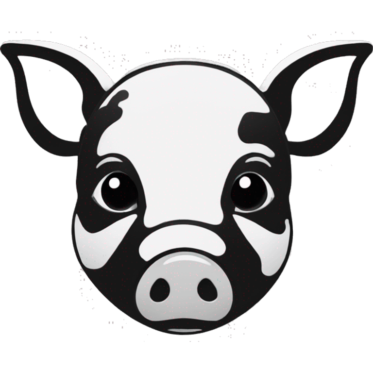 tiny pig shape black and white vector. simple shape illustration emoji