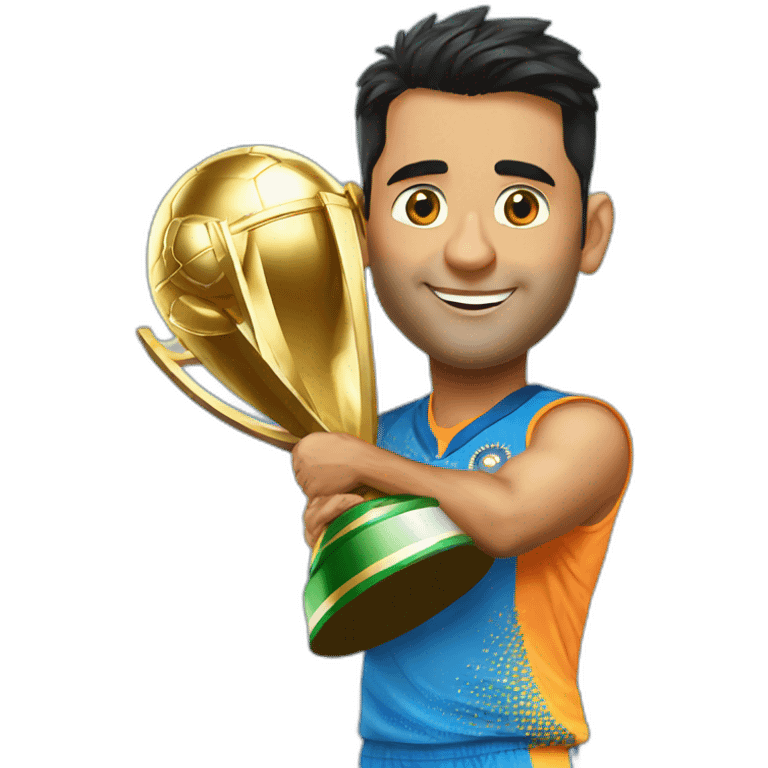 Ms dhoni lifting world cup trophy emoji