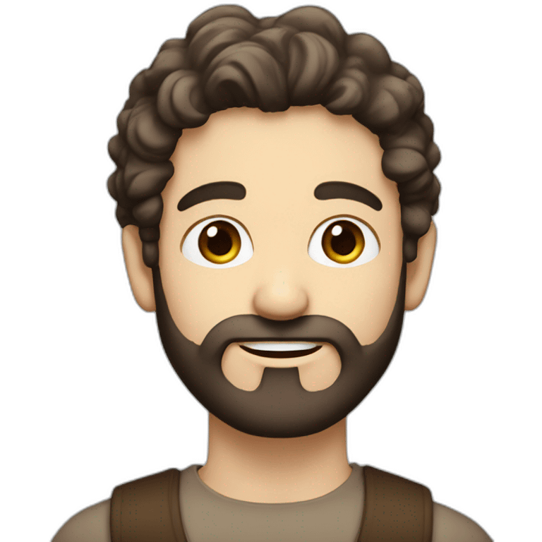 jewish with blue eyes, beard, brown hair emoji