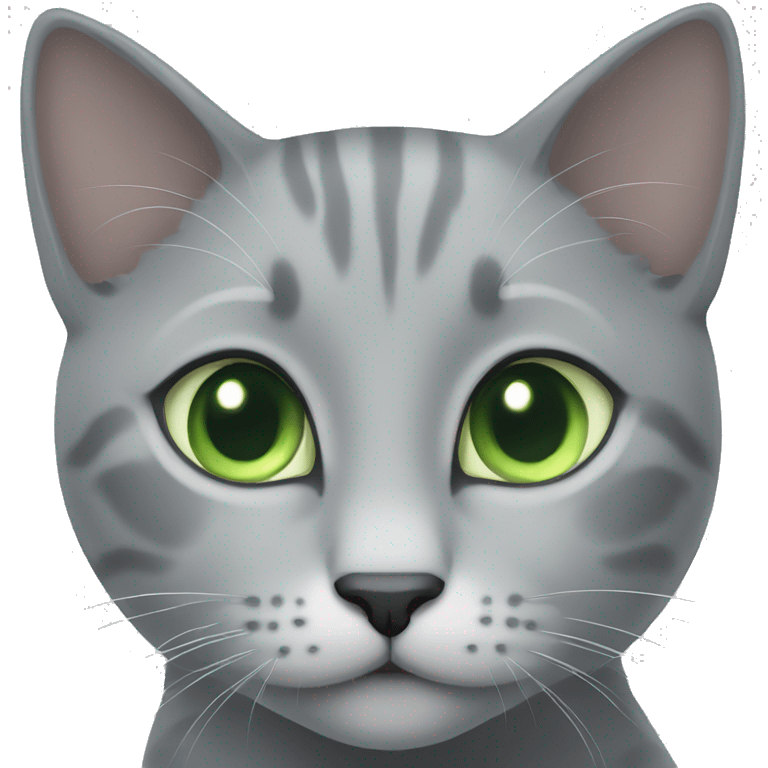 Grey kitty with light green eyes emoji