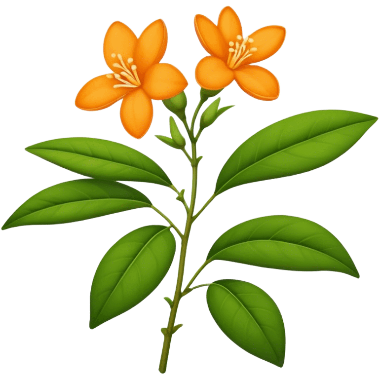 single Orange Jasmine, straight stem emoji