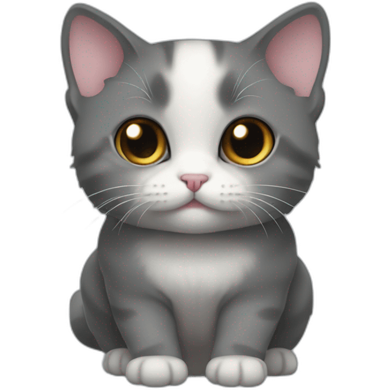 Munchkin cat deep gray emoji