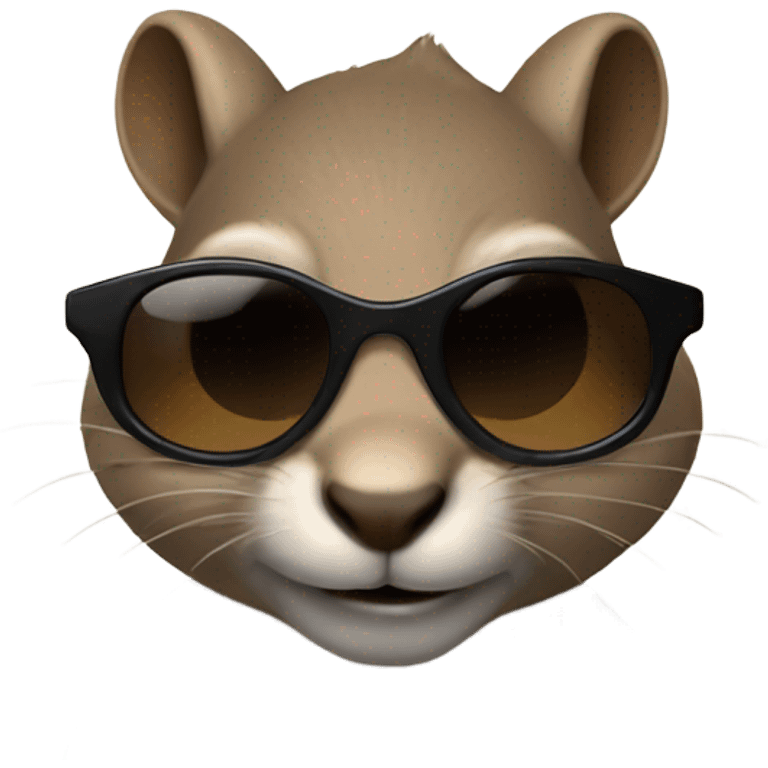 Blind squirrel with dark sunglasses on with acorn emoji