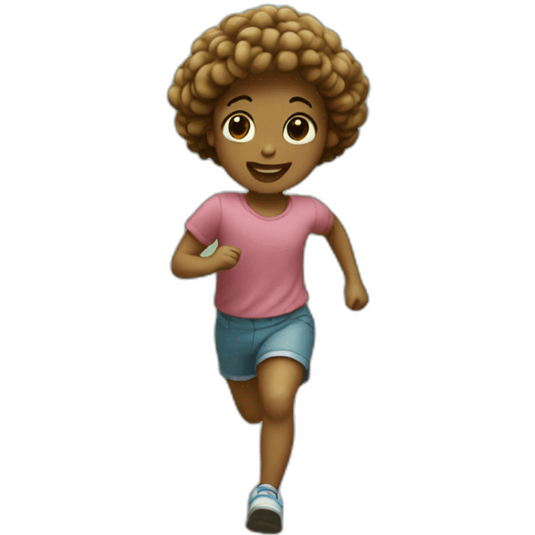 little doll running in the forest emoji