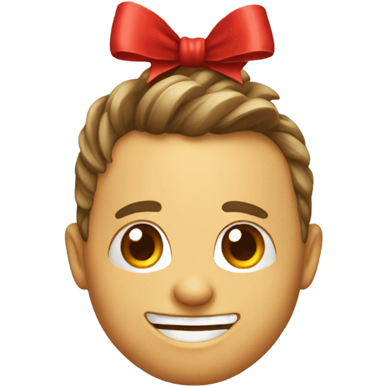 smiling emoji with red bow  emoji