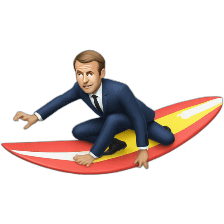 Emanuel Macron surfing emoji