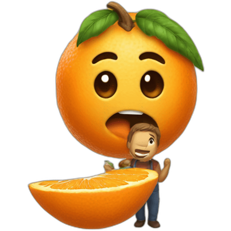 mico comiendo mandarina emoji