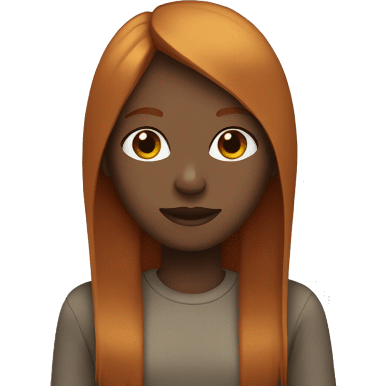 Dark ginger girl with straight hair emoji