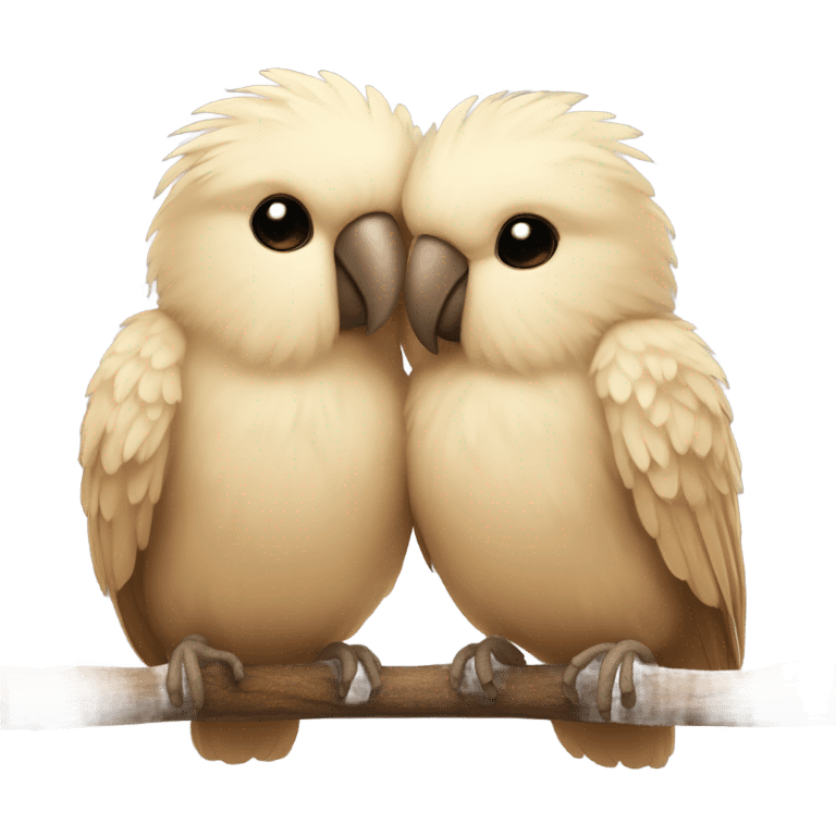 Beige Love birds emoji