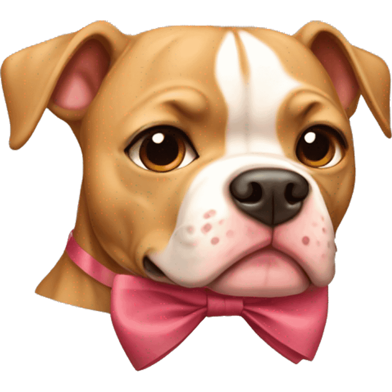 tan pitbull with bow emoji