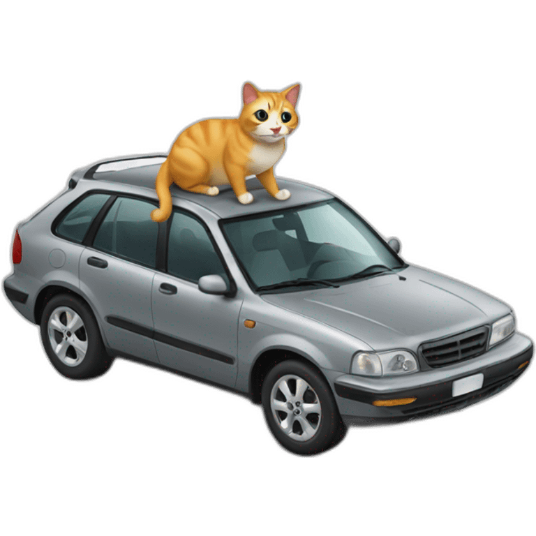 A cat on a car emoji