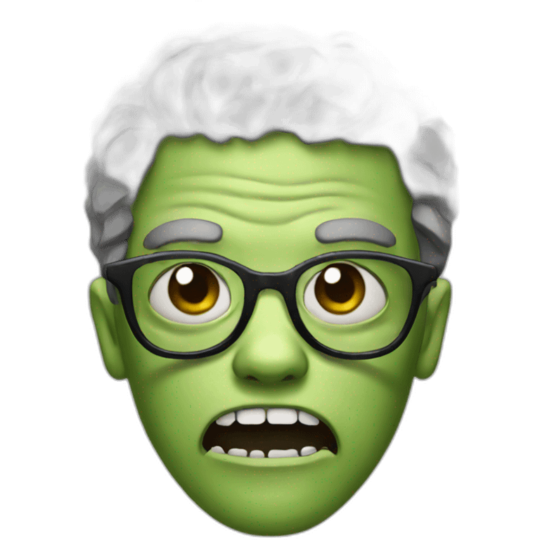 A zombie with glasses emoji