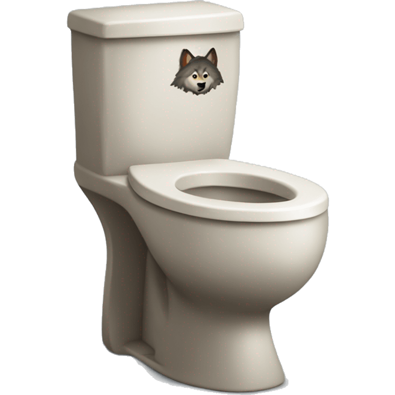 Skibidi toilet with a wolf head emoji