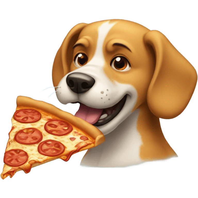 Dog eating pizza emoji