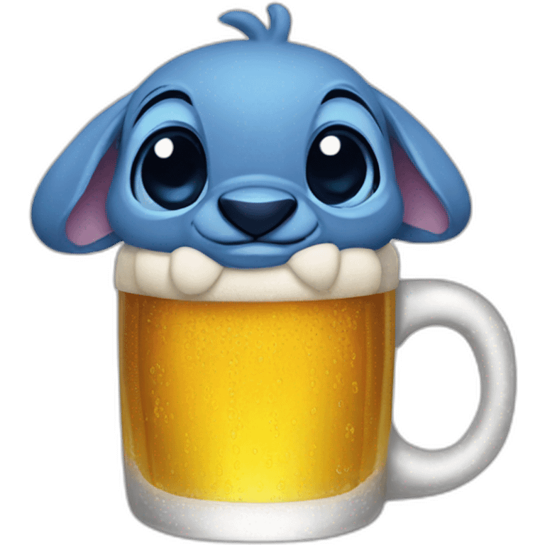 Stitch with beer emoji