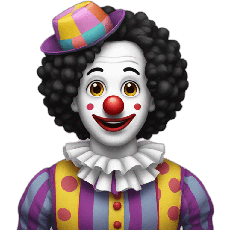 Clown with black hair emoji