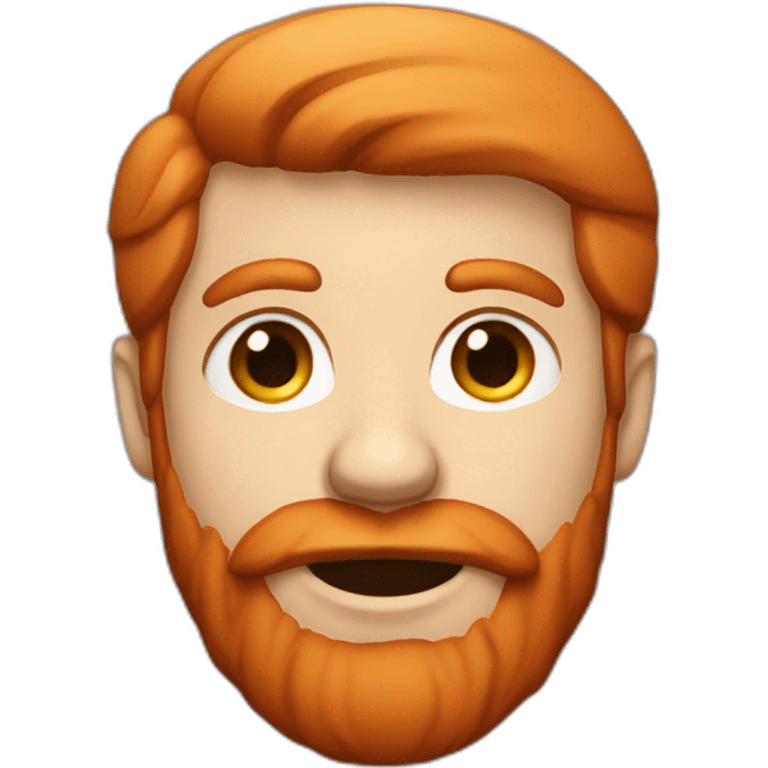 A redhead man with short hair, beard and big cheeks emoji