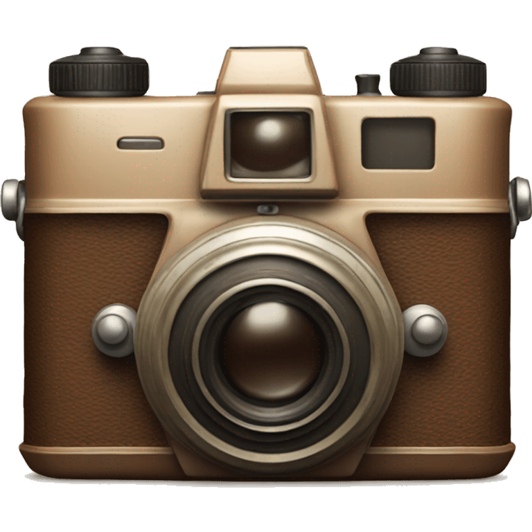 Vintage Camera: A retro camera in brown tones, ideal for giving that nostalgic, artsy feel. emoji