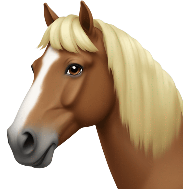 Horse with blonde mane and chestnut body emoji