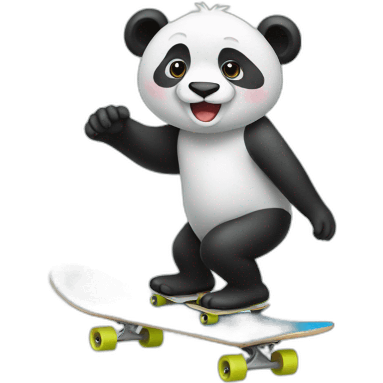 panda doing skateboard  emoji