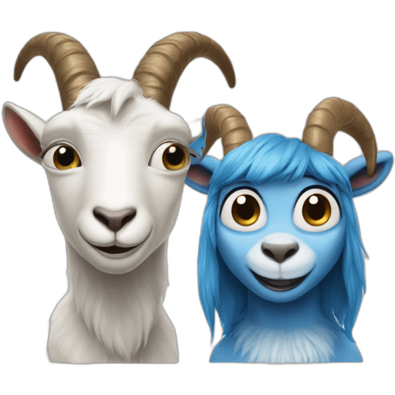 goat and a smurf emoji