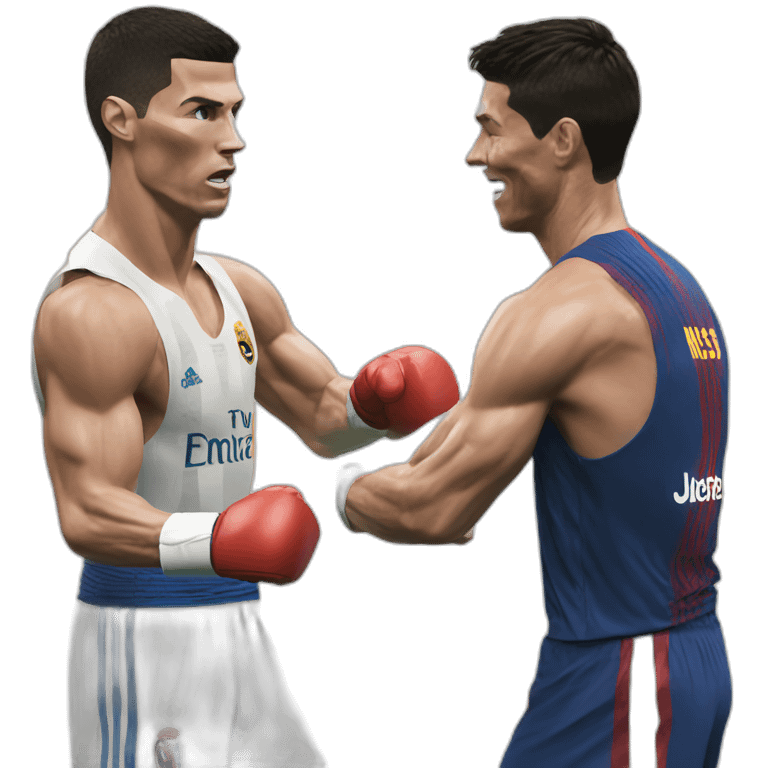 Cristiano Ronaldo fight Messi emoji