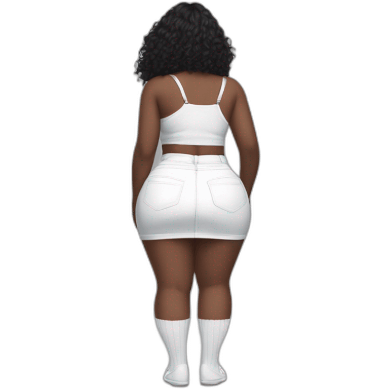 full-body-back-view-curvy-beauty-black-skirt-lifted-by-the-wind-white-knickers and long socks emoji