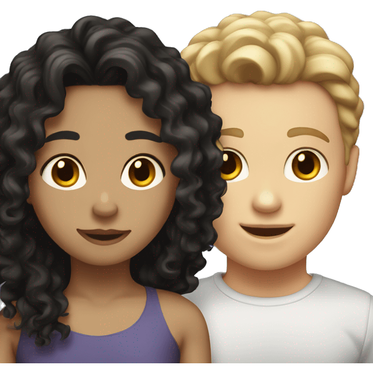 white boy with dark brown hair and white girl with long black curly hair emoji