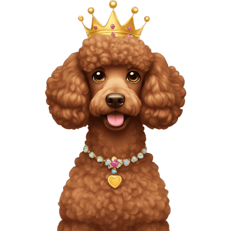 BROWN POODLE WEARING A CROWN emoji