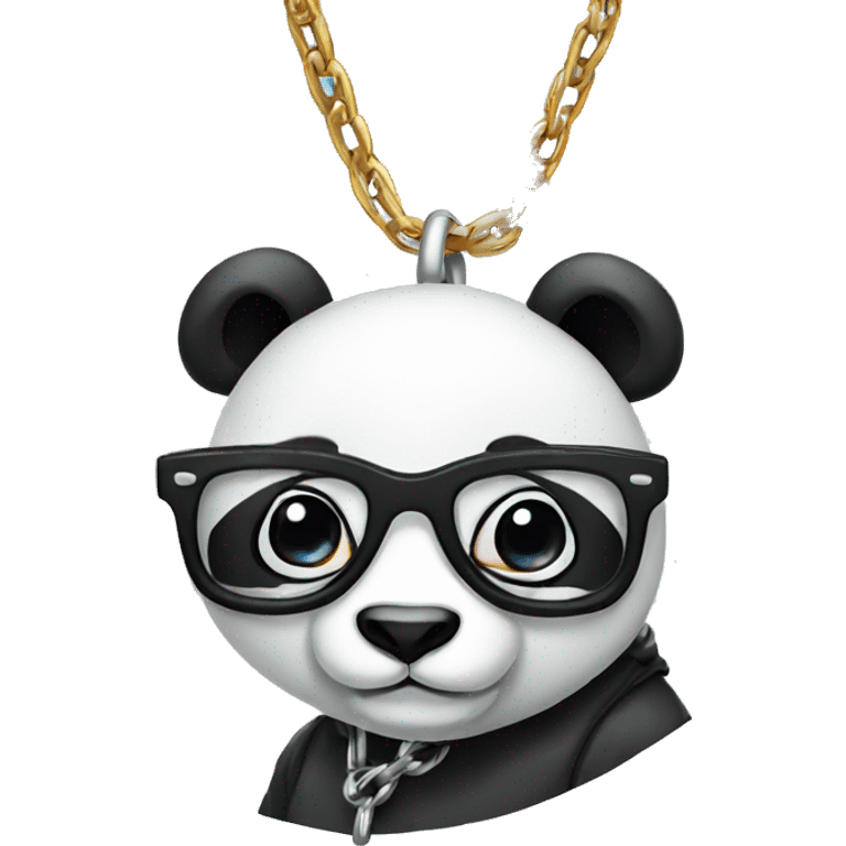 Panda with glasses and a chain emoji