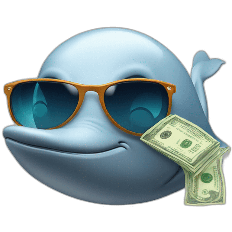 a-whale-with-sunglasses-who-is-greedy-with-money emoji