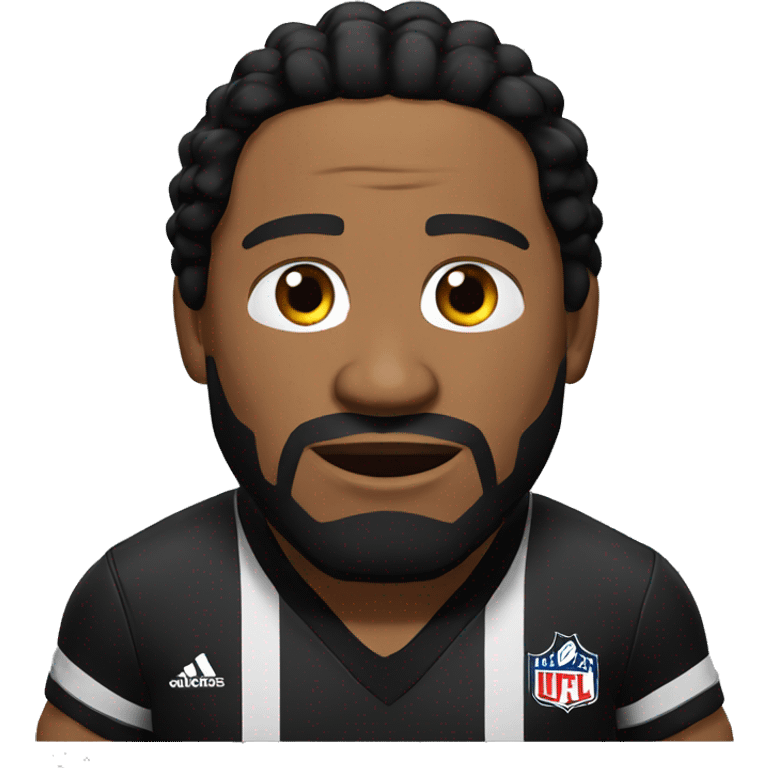 ufc referee herb dean shrugging his shoulders with a black shirt emoji