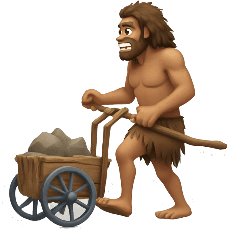 caveman pulling cart emoji