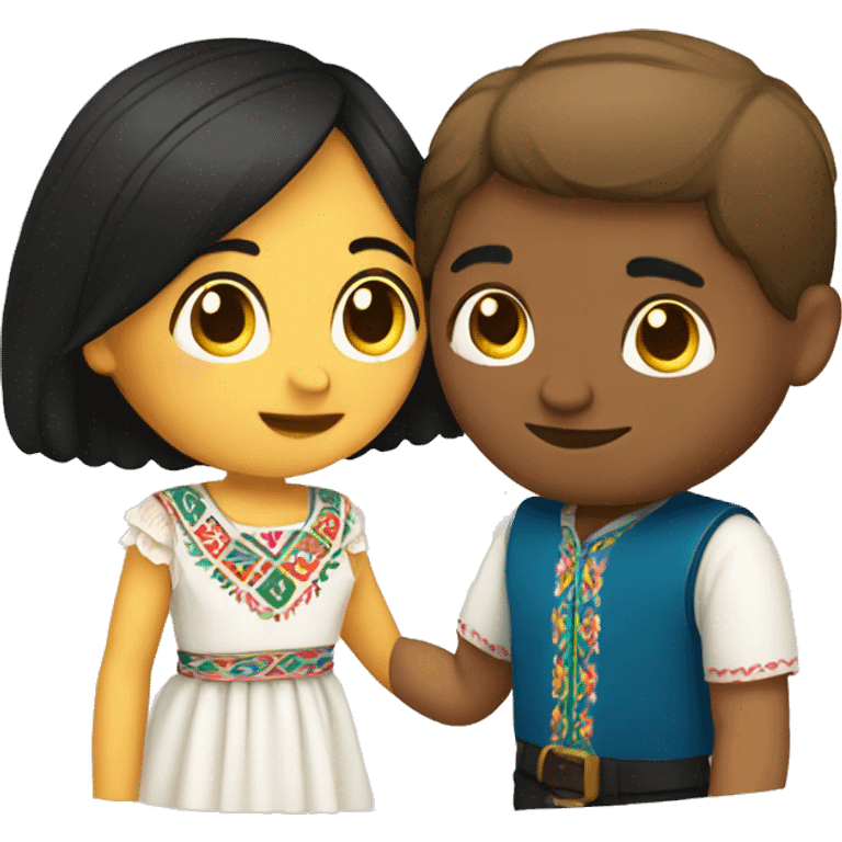 Mexican girl with swedish boy emoji